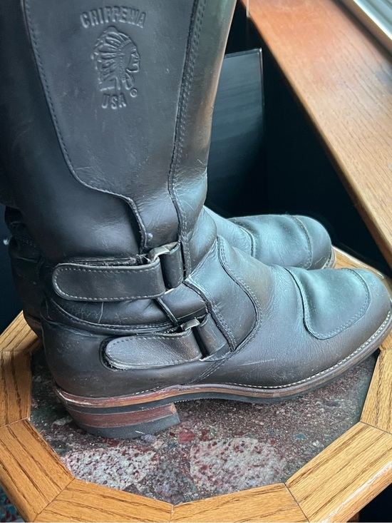 10 Chippewa Black Leather Rally Biker Boots main image 7